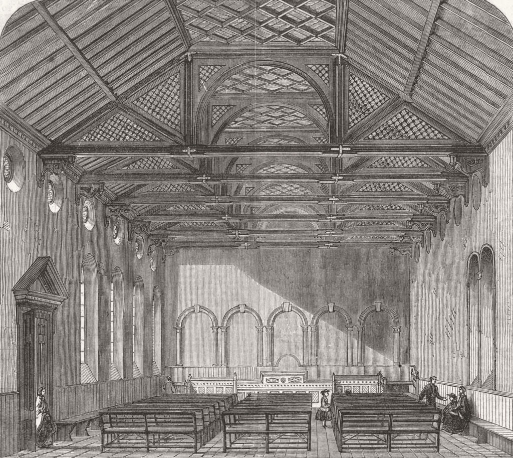 BEDS. Bunyan's Schools, Bedford 1867 old antique vintage print picture